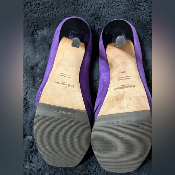 Kid Scamosciato Tribute 105 Platform Mary Jane Peep Toe Pumps 36 Viola - Picture 5 of 11